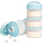 Termichy Stackable Formula Dispenser Portable Milk Powder Container, 2 Pack, Light Blue