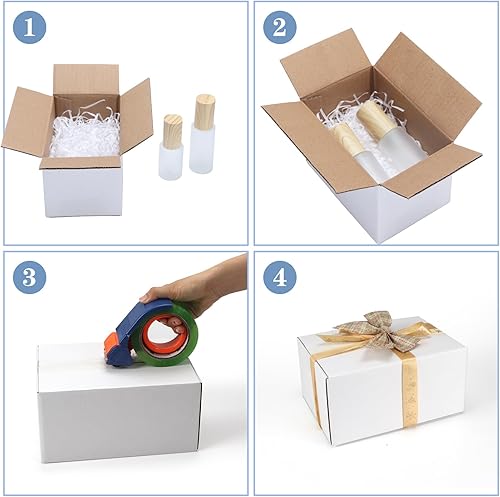 Miniatura 4 de Hoikwo Juego de 25 cajas de envío pequeñas blancas de 6 x 4 x 4 pulgadas, cajas de cartón resistentes para pequeñas empresas para envíos de embalaje