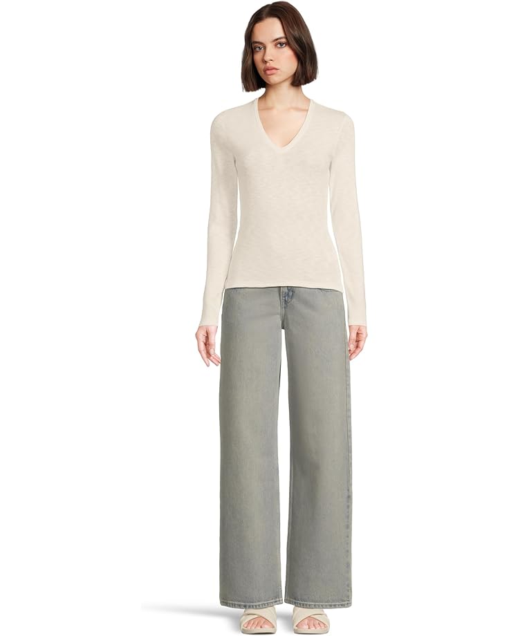 Lilla P Rib Slub Long Sleeve V-Neck - #5 of 5