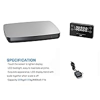 Vista 5 de Báscula postal digital inteligente, 440 libras, báscula postal de transporte digital resistente con bandeja de acero inoxidable duradera, adecuada