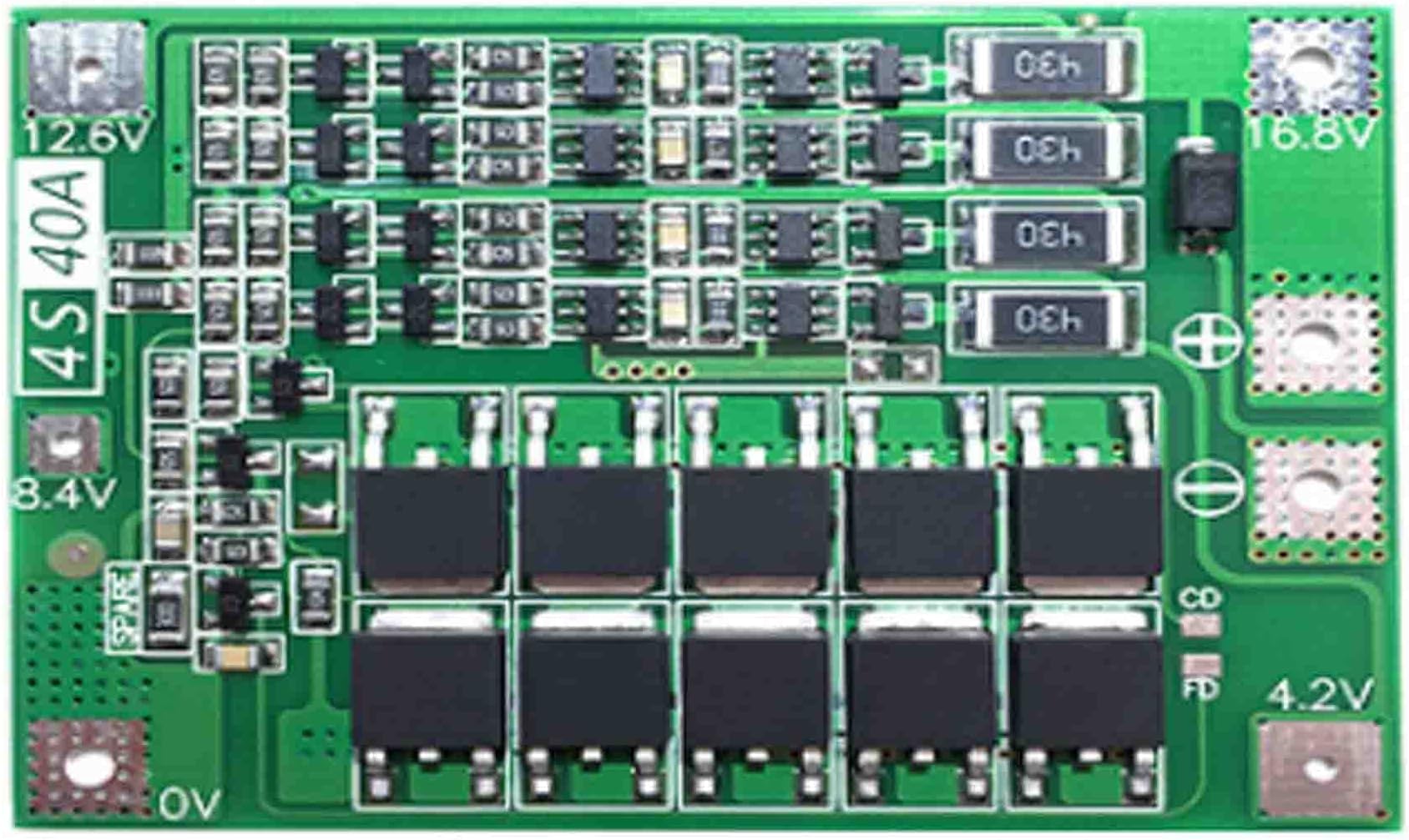 1Pcs 3S 4S 30A 40A 60A Protection Board 18650 BMS For Drill Motor 11.1V 12.6V 14.8V 16.8V Enhance Balance (4S 40A?Balance)