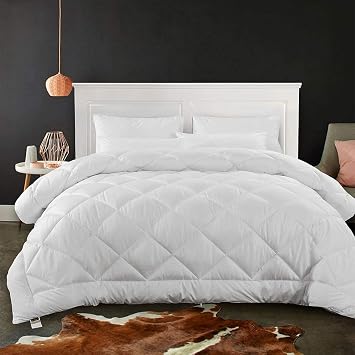 Cozynight Soft Super King Plus Comforter Duvet Insert-Lightweight Down Alternative Comforter with Corner Tabs-Fluffy Breathable Machine Washable Diamond StitchingWhite,128"x120"
