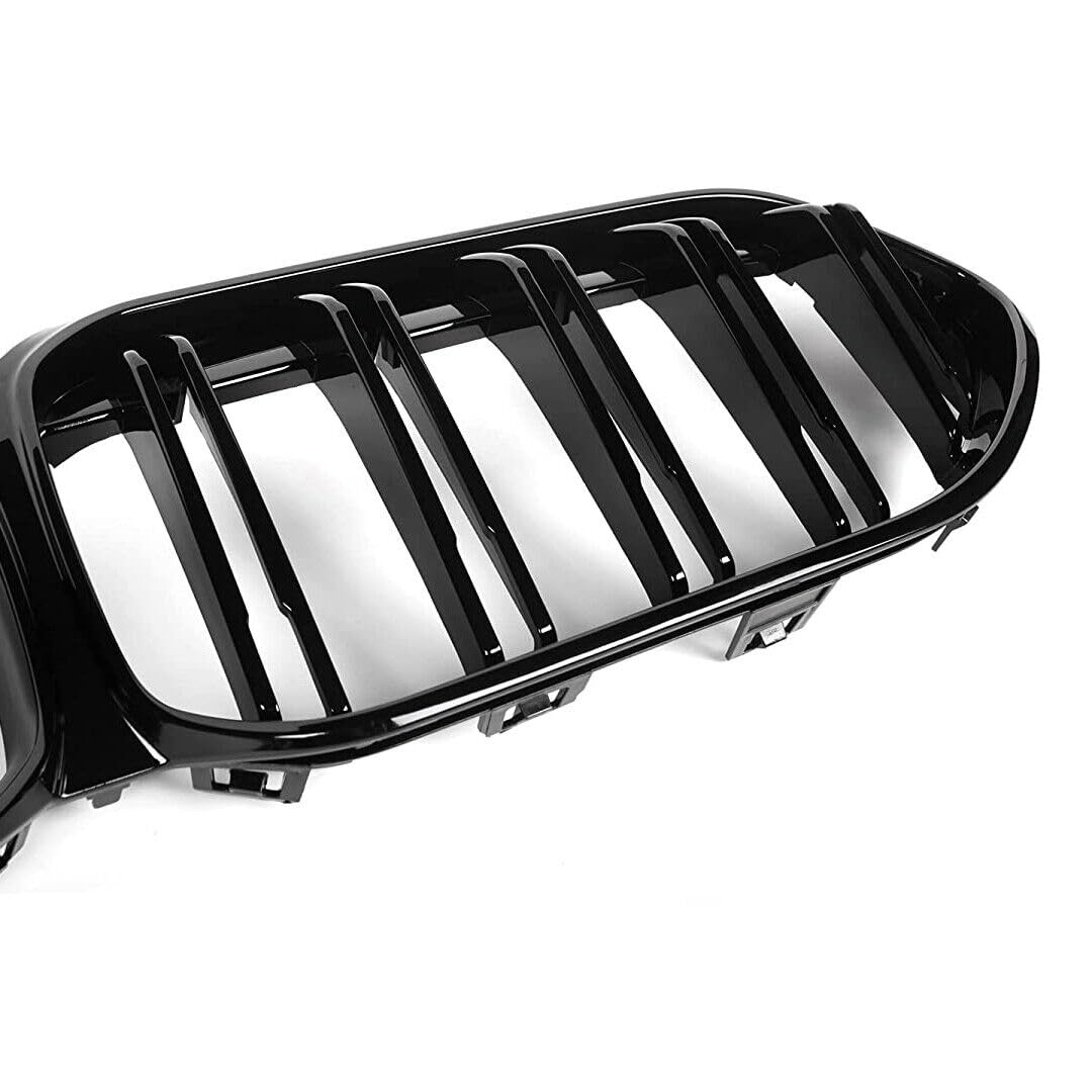 Kidney - Parrilla delantera de coche estilo Racing para BMW F30 F35 F10 F11 F18 E70 E71 F15 F16 3 5 Series X5 X6 Accesorios (F44 20-22 TWIN GRILL BLACK)