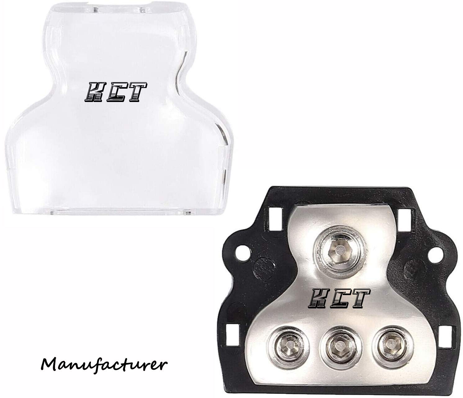 KCT 3 Way Power Distribution Block, 1x 0 Gauge in / 3X 4 Gauge Out Amp