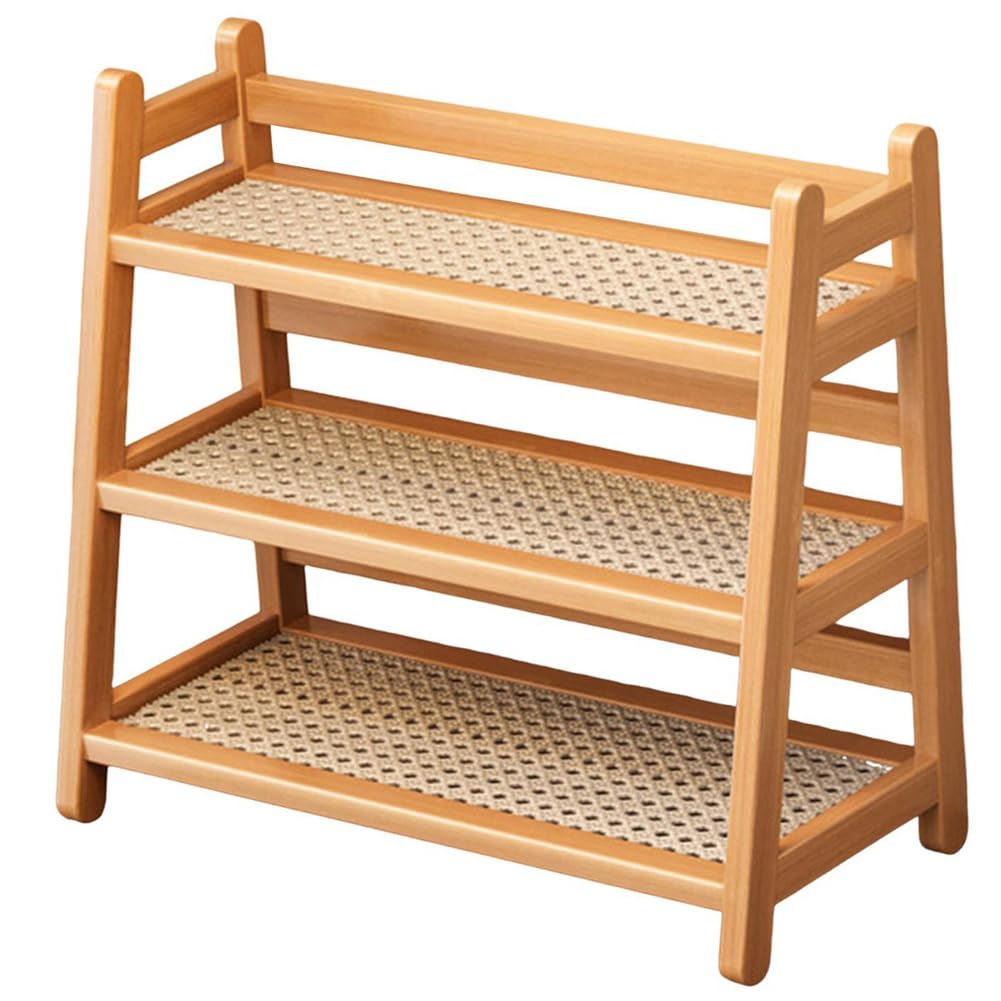 Hndhbfgrt Coffee Syrup Organizer 3-Tier Bamboo Rack Multipurpose Seasoning Holder for Desktop Countertop Kitchen Vanity