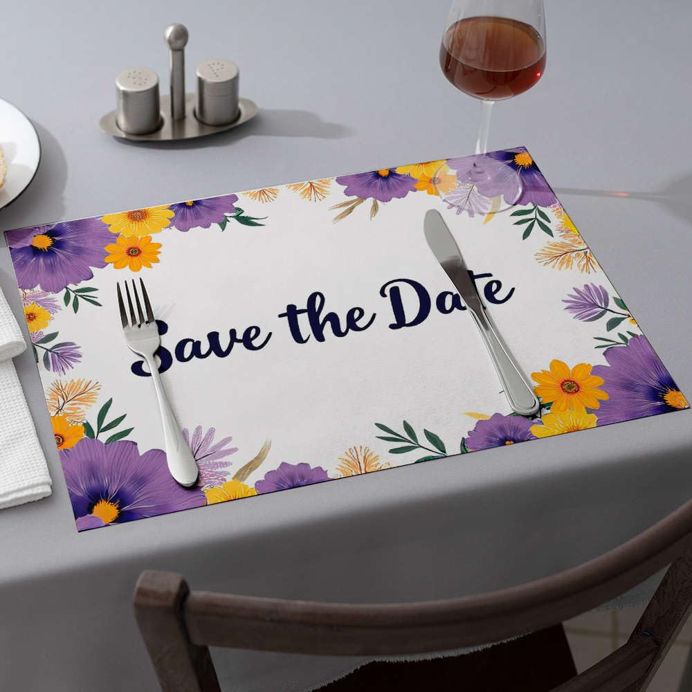 Sets de table souvenirs floraux Save The Date pour célébrer vos instants précieux