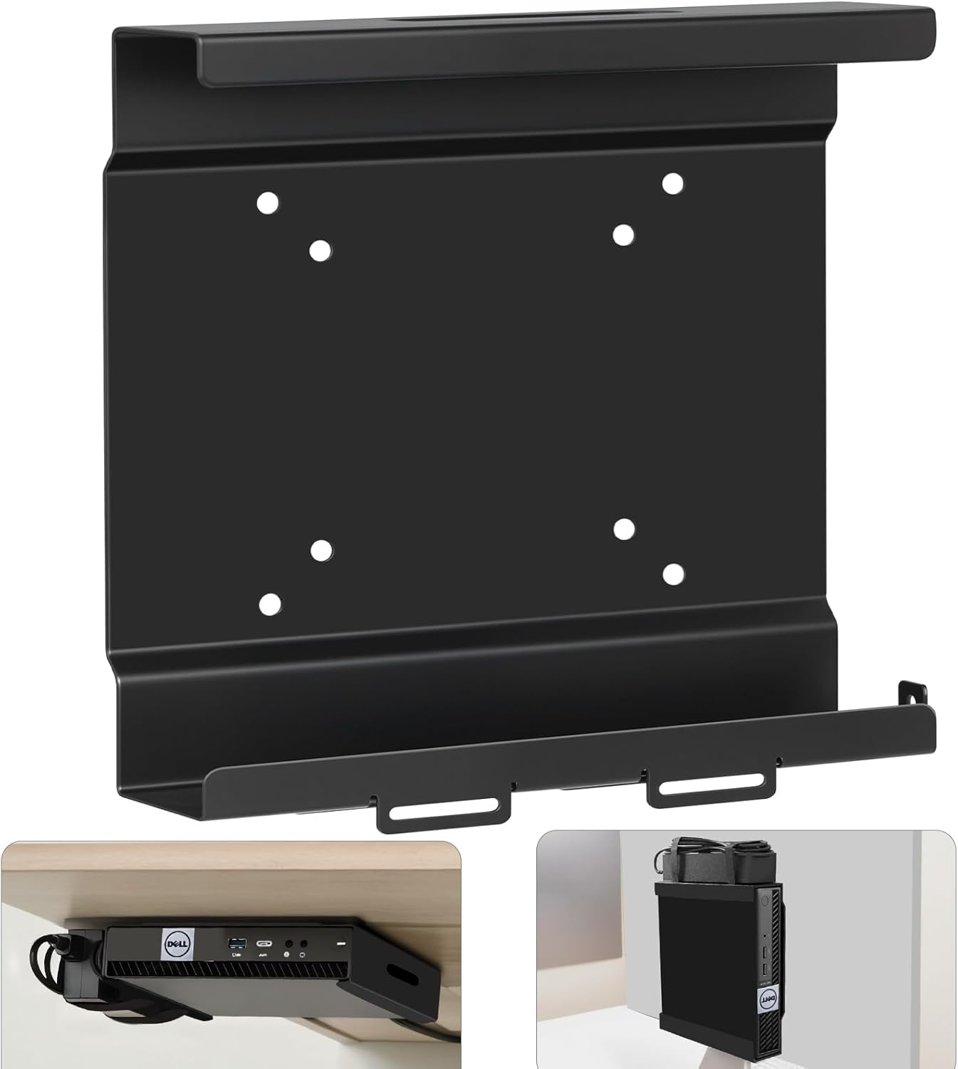 Mini PC Mount for Dell OptiPlex Micro Form Factor Case, Wall VESA and Under Desk Mount Fits DELL Micro PRO,Plus MFF QCM1250,3040,3046,3050,3060,3070,3080,5050,5060,5070,7040,7050,7060, 7070 and More