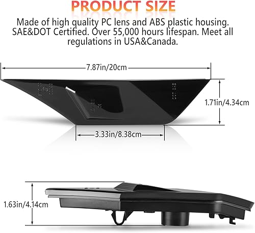 Miniatura 10 de Gempro Switchback - Luces LED laterales de lente ahumada, luces direccionales secuenciales de repuesto para Honda Civic 2016-2021, reflector de