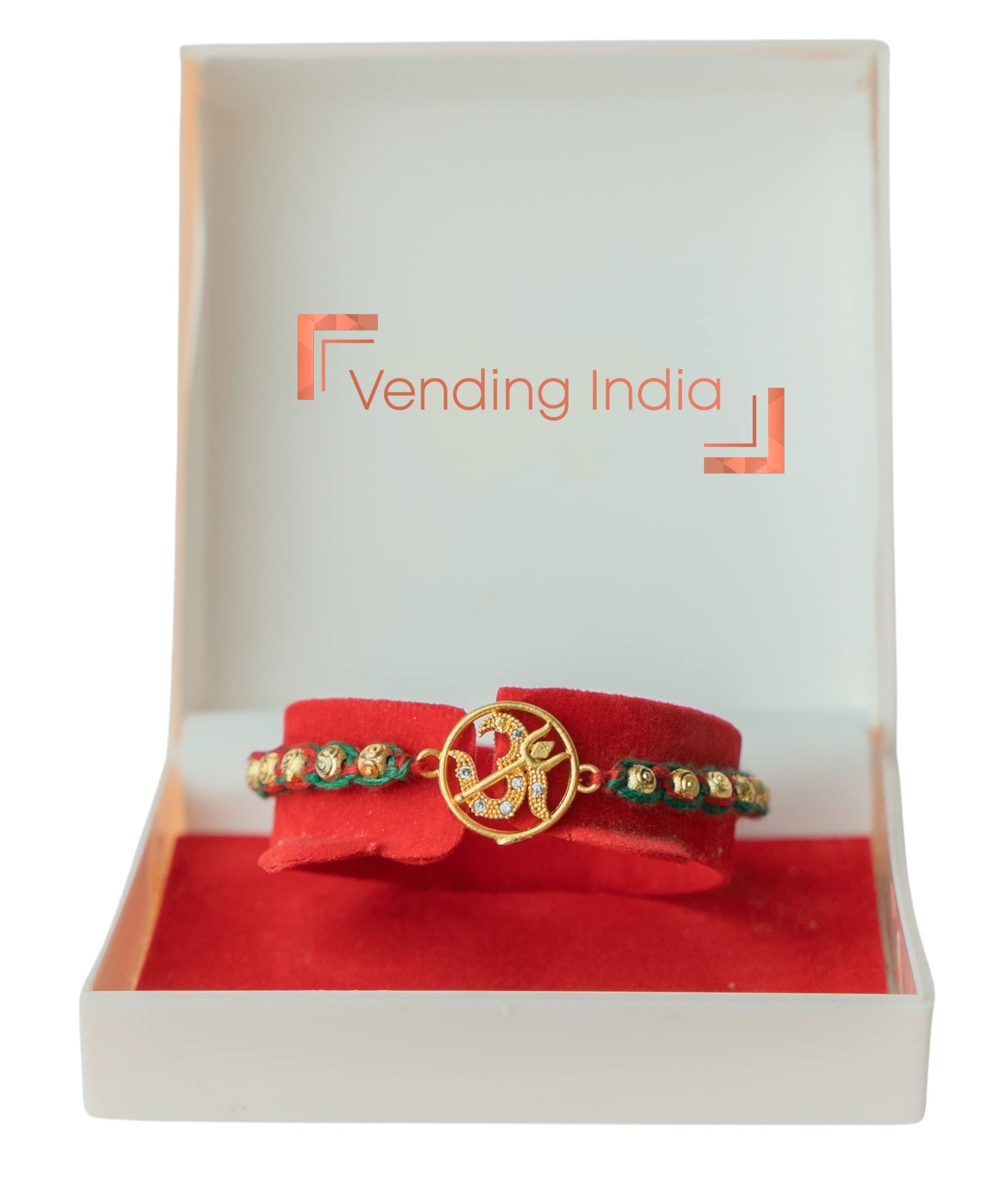 Vending India Men Premium Om Trishul Rakhi For Brother In A Luxury Jewellery Box Combo With Roli, Chawal, Chandan & Mishri In A Rakshabandhan Card (B0B3TKV3QJ) Amazon Price History, Amazon Price Tracker