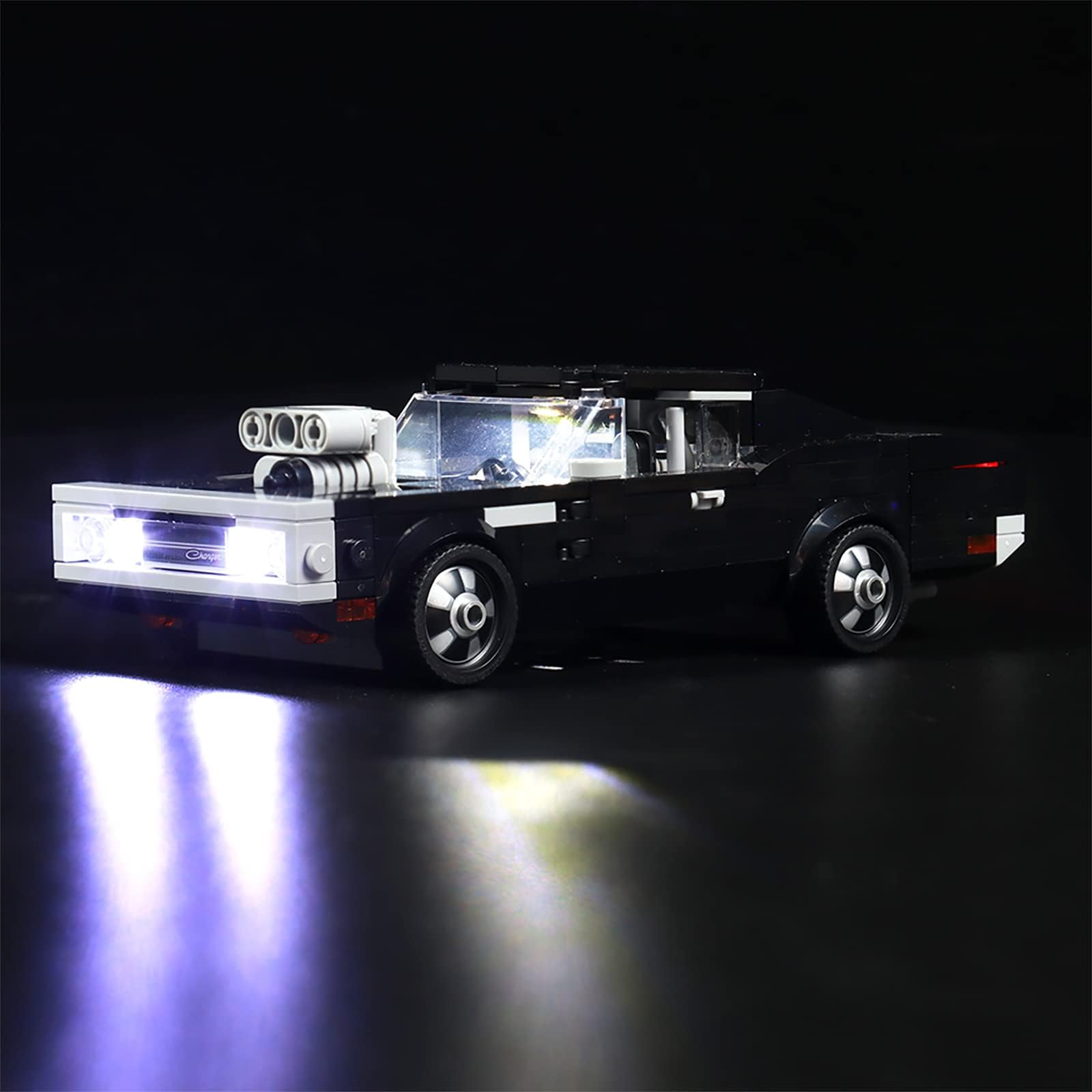 LED Light Compatible with LEGO Speed Champions Fast & Furious 1970 Dodge Charger R/T 76912 Building Set, DIY Lighting Kit Compatible with Lego 76912 Compatible with 76912 (No Model)