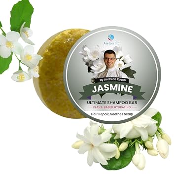 Areton HandMade Solid Shampoo Bar Natural Shampoo Bar and conditioner For Dry Hair, Hair Nourishment, Prevents Spilt Ends With Plant Based Hydrating SLS Free Shampoo Bar Jasmine