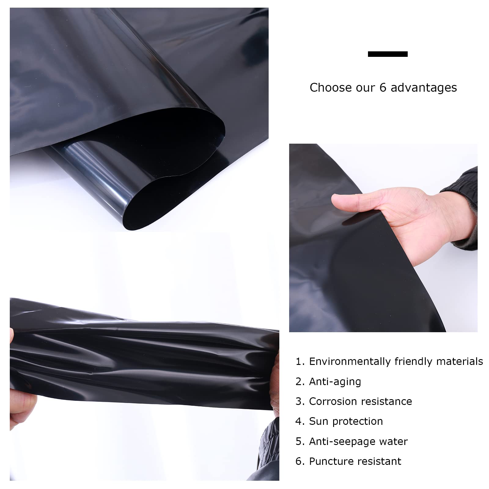 High-De Pond Liner 5 x 8 m – Cubierta de estanque de peces, goma flexible para características de agua de jardín, resistente a la intemperie, protección de larga duración
