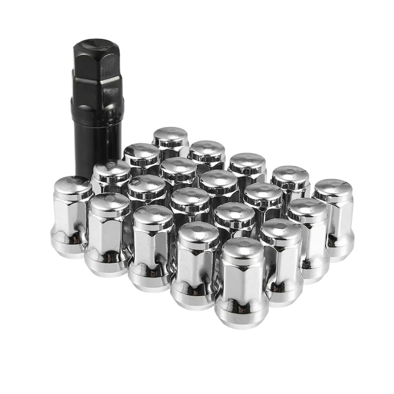 Nakrętki kół samochodowych M12x1.5 Nakrętka koła siedmiokątnego 32 mm Śruba z kluczem nasadowym Srebrny 1 zestaw Części zamienne do samochodów