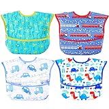 Baby bibs Flip Pocket Toddler bib - Feeding bib for Boy Girl Waterproof Machine Washable 6-24M