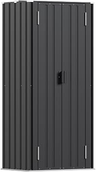 Patiowell 28 Cuft Outdoor Storage Cabinet with Adjustable Shelves, Black