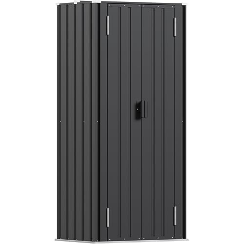 Patiowell 28 Cuft Outdoor Storage Cabinet with Adjustable Shelves, Black