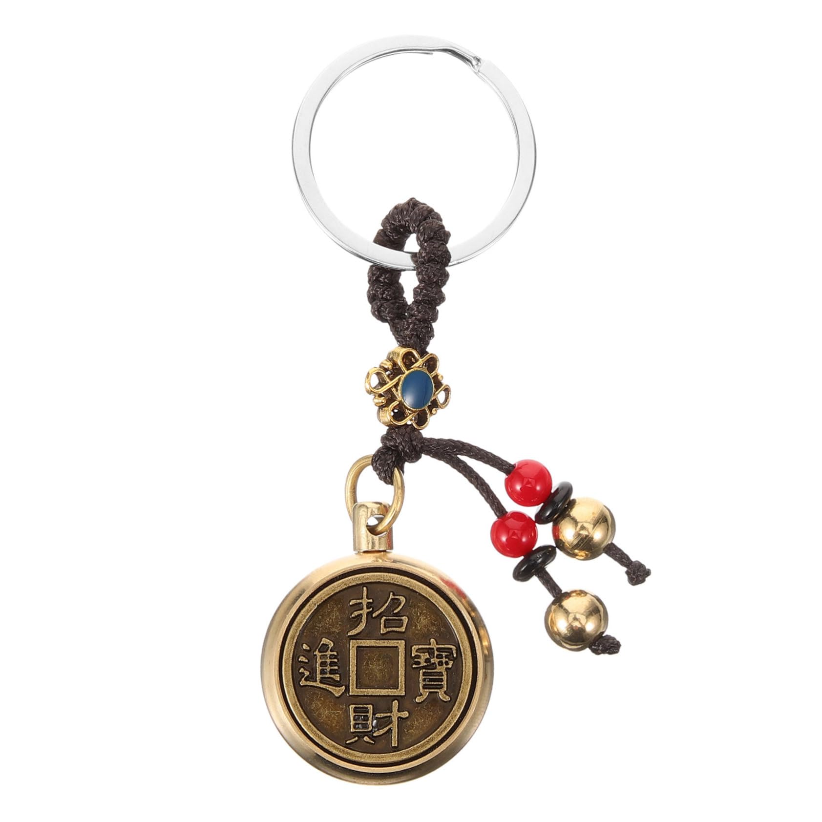 Key rings, Ring Purse Keychain Hanging Amulet Feng Shui Bracelet Key Brass