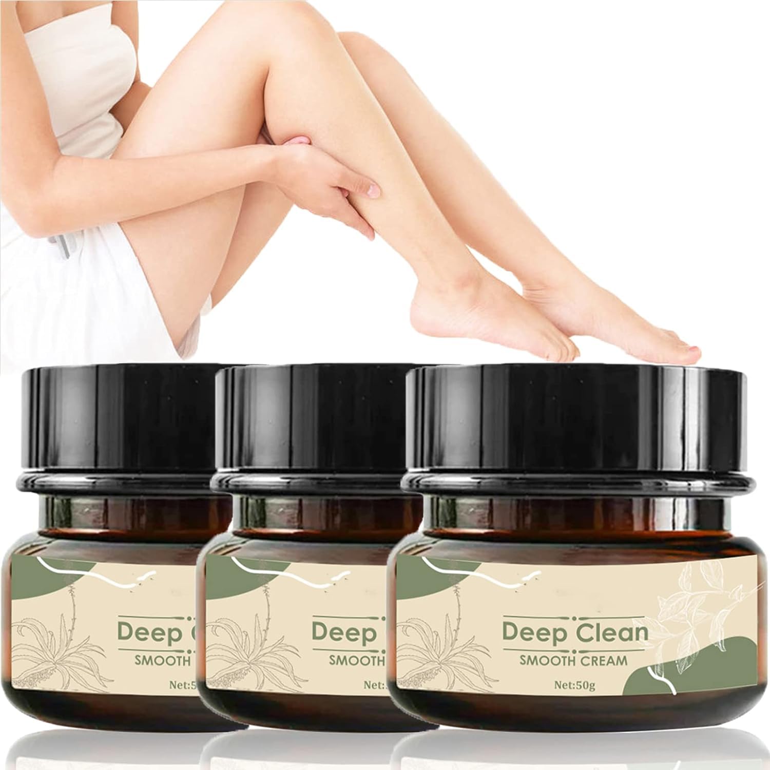 Sjfscqr 3Pcs Keratosis Treat Deep Clean Smooth Cream,Deep Clean Smooth Cream,For Rough And Bumpy Dry Skin,Keratosis Pilaris Treatment Cream