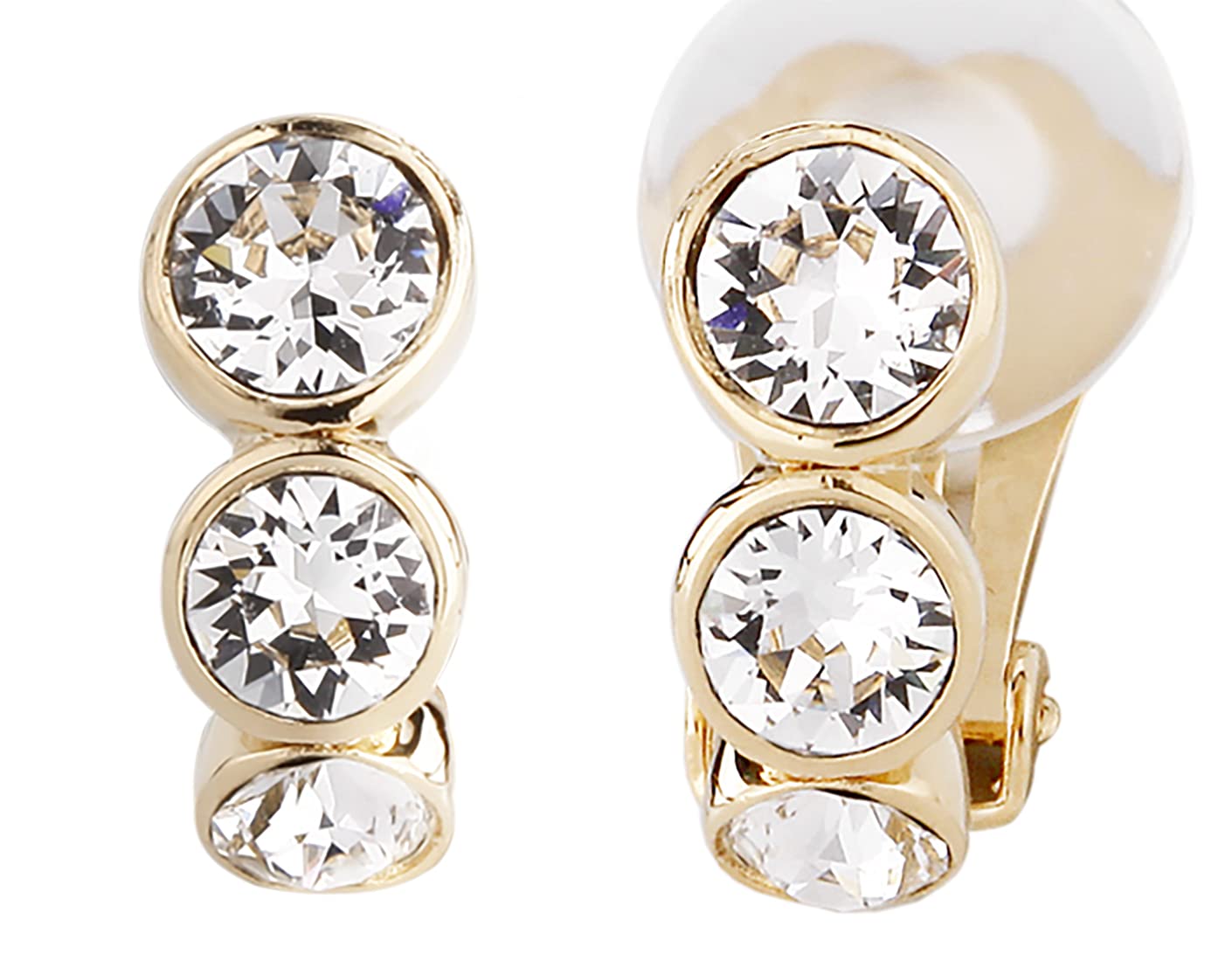 Traveller Ohrclip - Goldfarbe - Preciosa Kristalle - 22kt vergoldet - 14x6 mm - 155804