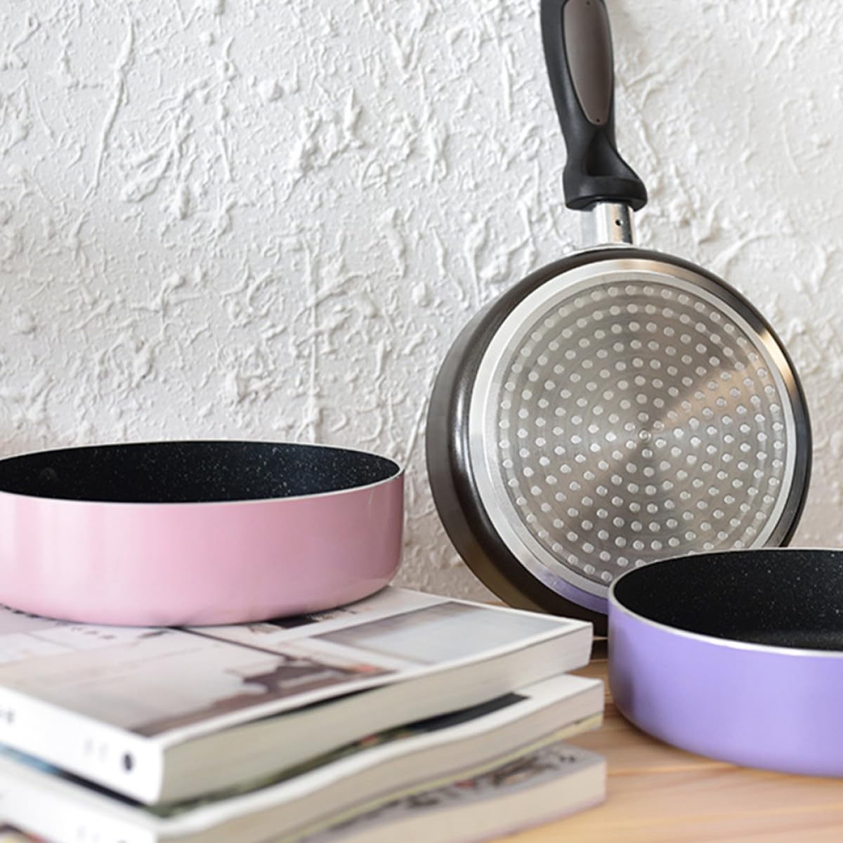 Antihaftpfanne 16cm Pink Induktionsherd Universalpfanne mit Marmorbeschichtung Eier und Pfannkuchenpfanne für Gas und Induktionsherde