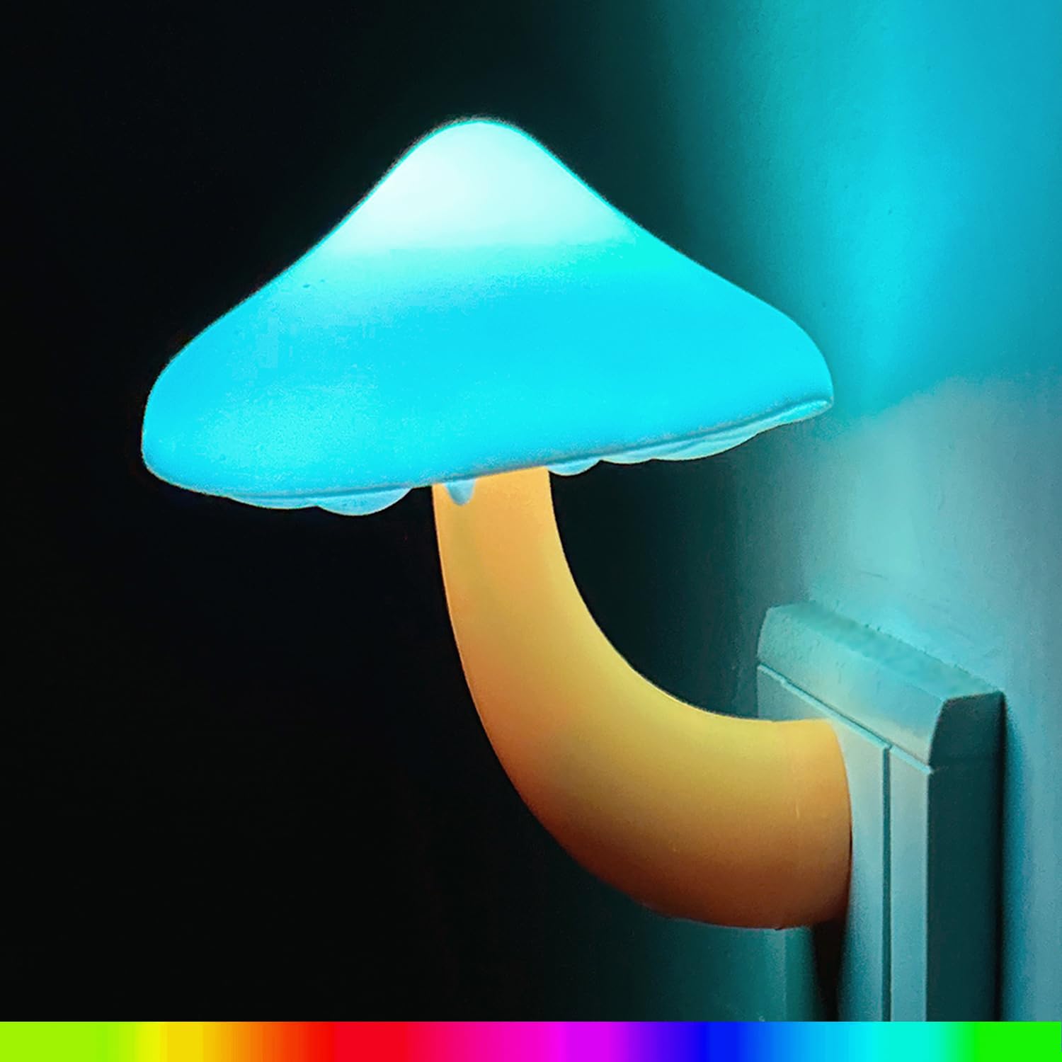 Sensor LED Night Light, Color Changing Mushroom Night Light Plug-in Wall Based Lamp, Gift for Kids Adults, Cute Mushroom Nursery Light for Bedroom, Bathroom, Kitchen, Hallway and Stairs