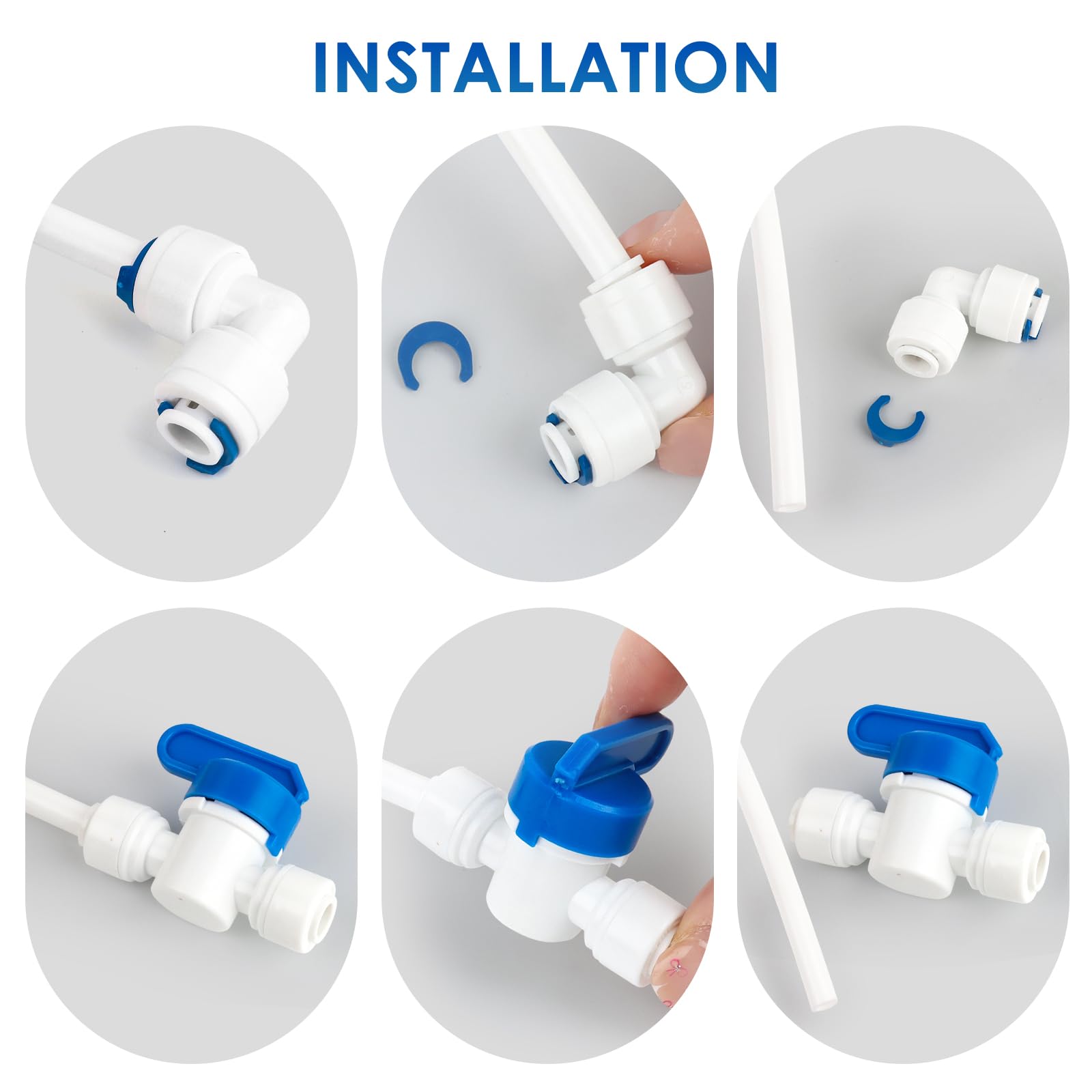 Kit de Raccordement D'eau pour Réfrigérateur de 15m, Tuyau D'alimentation en Eau Tube de Filtre Pièces et Accessoires, Matériau POM Tuyau Frigo Alimentation en eau pour Réfrigérateurs,Aquarium（1/4"）