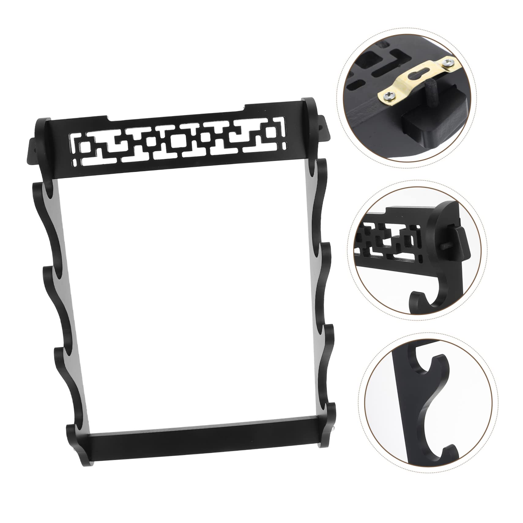 Alipis Soporte de Espada de Pared Multicapa Negro de Madera para Hogar