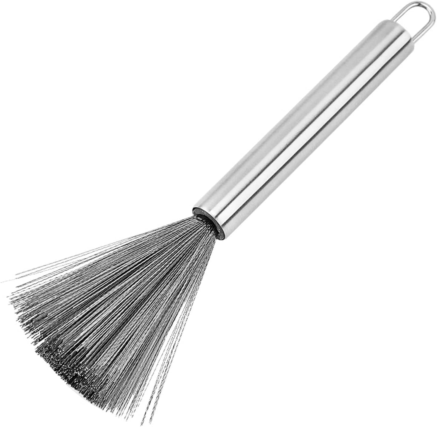 Stainless Steel Kitchen Cleaning Brush, Wire Dish Scrubber with Ergonomic Handle, Silver, 22.5cm Length, for Pots, Pans, Grills-image-17