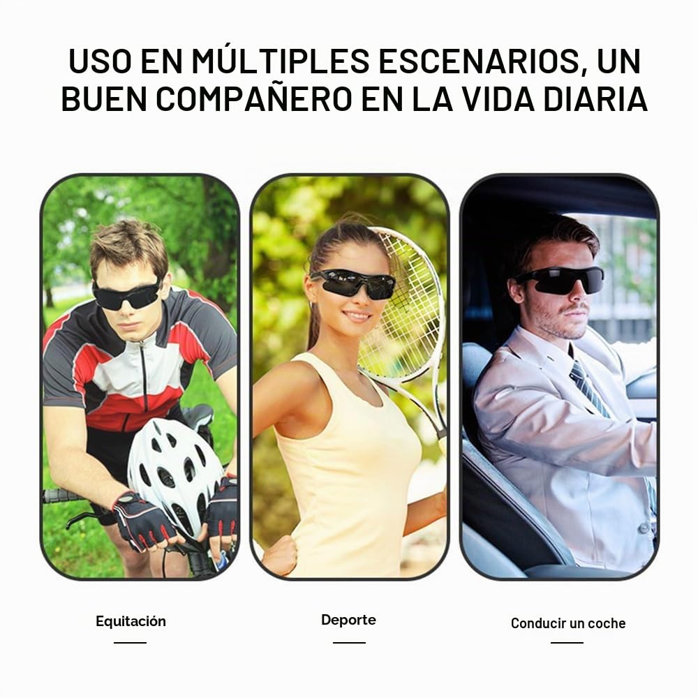 OBEST Smart Audio Gafas de Sol 5.2 Bluetooth Inalámbricas, Auriculares Abiertos, Protección UV, Navegación por Voz, Adecuado para Deportes al Aire Libre, Correr y Ciclismo