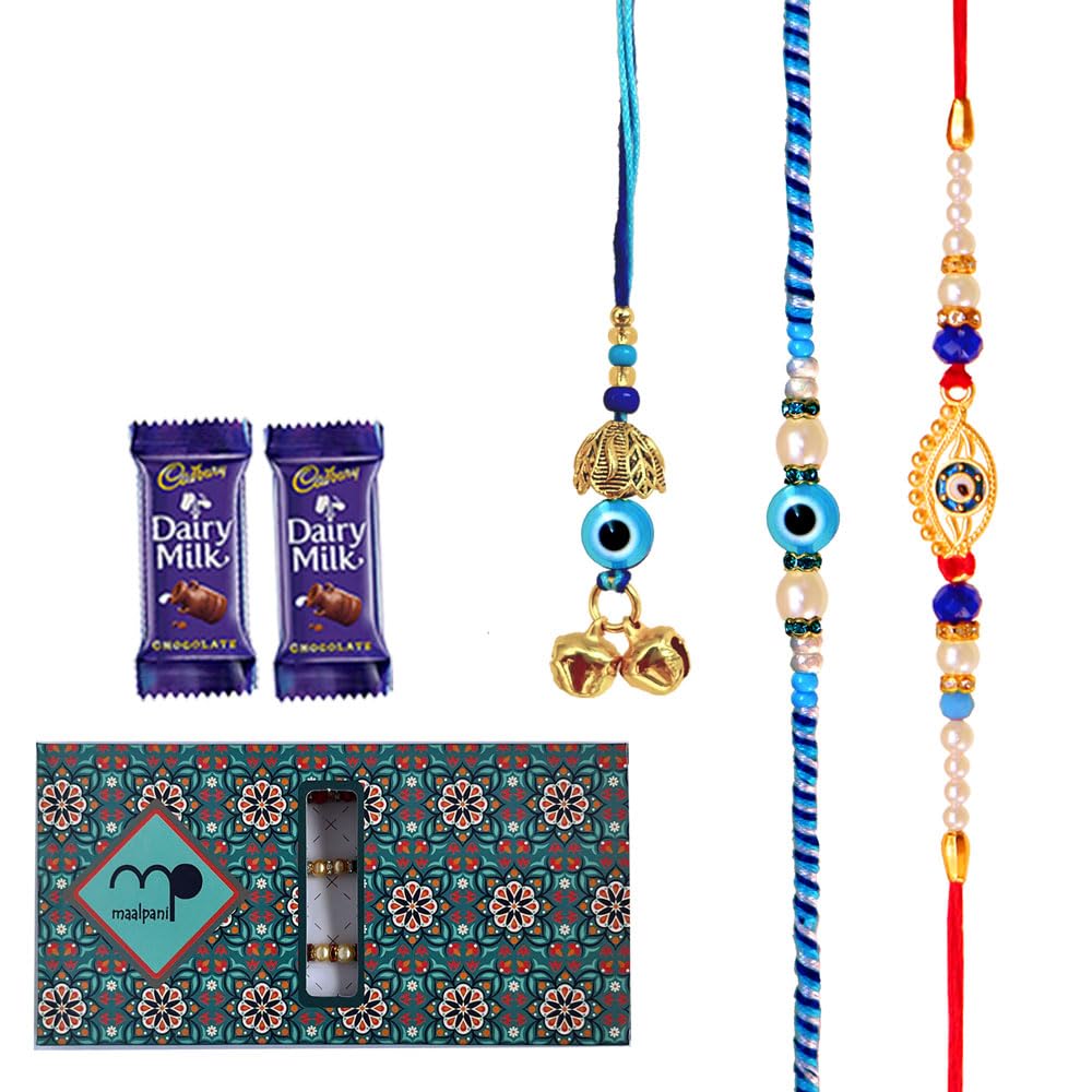 Maalpani Family Set Rakhi With Chocolates Gift - Designer evil Rakhis and Lumba Rakhi Chocolates for Brother - evil eye Rakhi and Lumba collection - Family Rakhi Set Hamper Combo (B07F6B44X5) Amazon Price History, Amazon Price Tracker