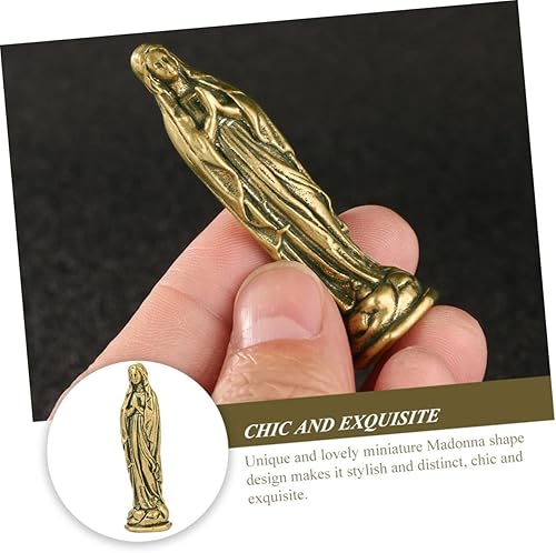 Miniatura 3 de DECHOUS 5 piezas de latón María Light decoración de casa para el hogar, decoración de mesa de comedor, adorno de estatua de Guadalupe escultura