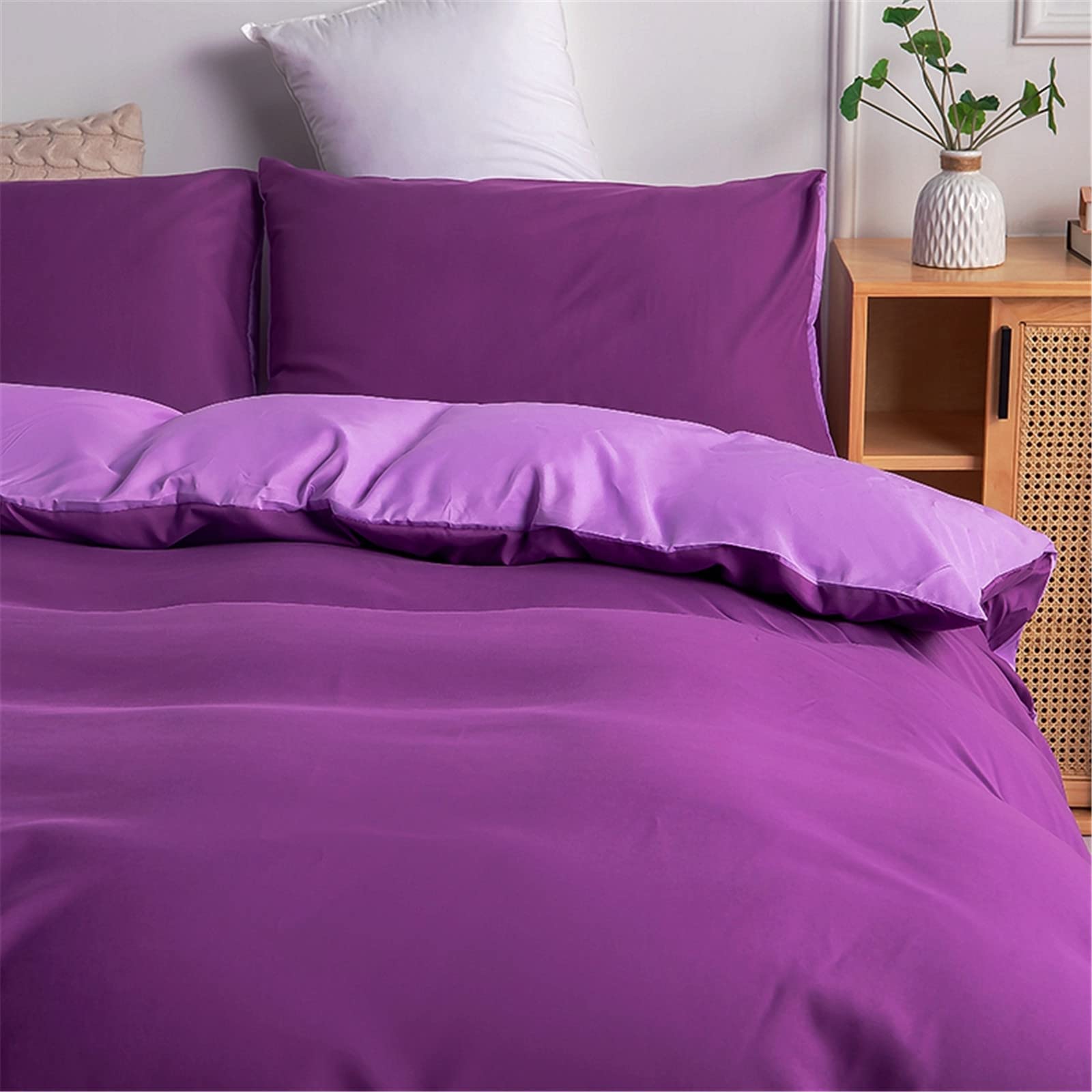 Odot 3 Pezzi Set Biancheria da Letto, Set di Biancheria da Letto con Copripiumini e 2 Federe 48x74cm, Set Copripiumino per Singolo Matrimoniale King (220x240cm,Plaid Blu