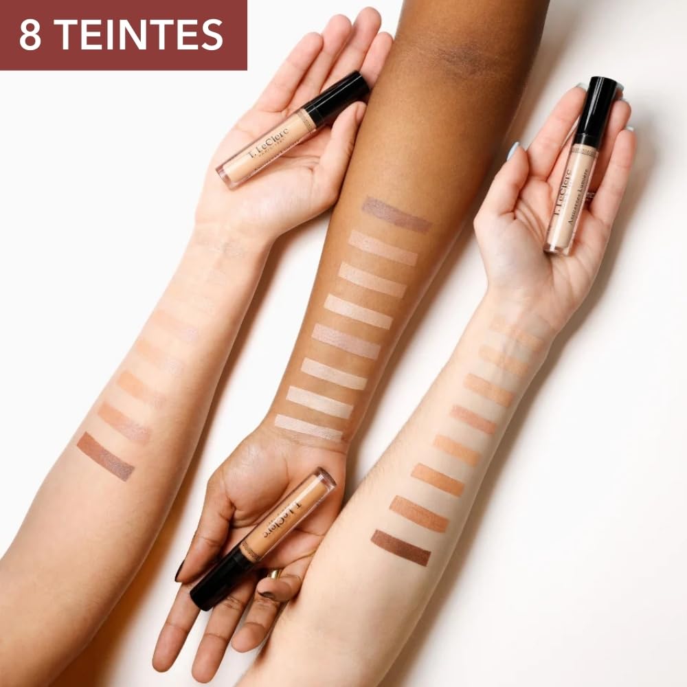 T.LeClerc Anticernes Correcteur Lumière Fluide - Teinte Porcelaine - Actif Soin 2 en 1 - Corrige les Cernes & Hydrate 8H - Regard Lumineux, Frais, Défatigué et Teint Unifié - Vegan