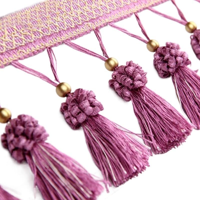 Frędzle Taśma, Aplikacja Obszycia Zasłony, 3 Metrów DIY Szycie Zasłon Obszycie Dekoracyjne Wstążki Dekoracje(Dark Pink)