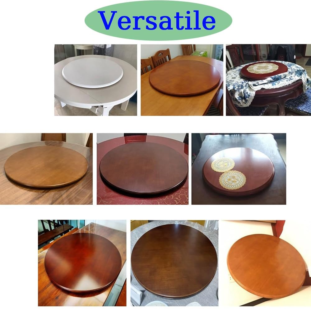 Bandeja De Servicio Giratoria De Mesa Lazy Susan Plato Giratorio De Madera Bandeja De Servicio Redonda 80cm 90cm 100cm Plato De Comedor Giratorio Plato De Servicio Giro Silencioso Y Suave(B