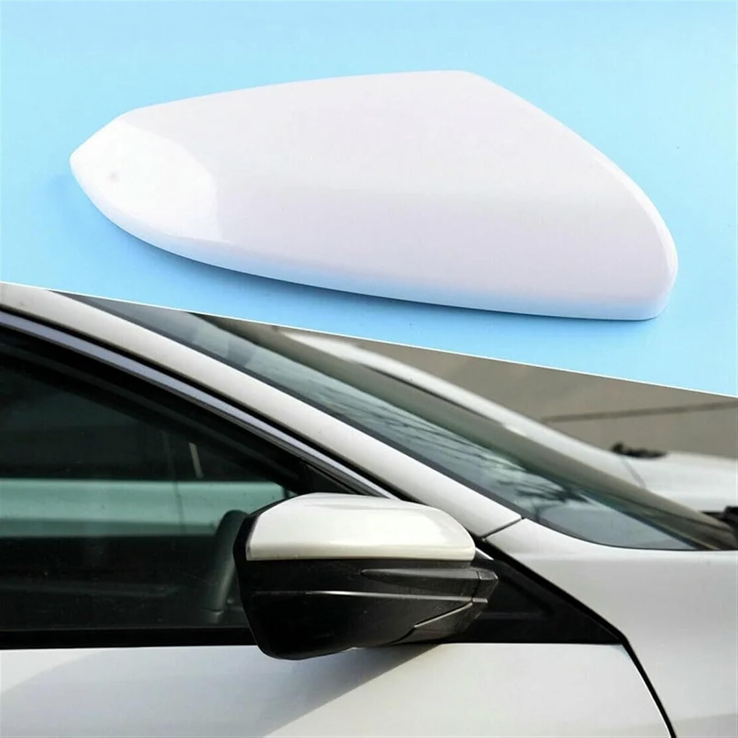 Compatible For Civic 10th Gen 2016-2021 White Exterior Side Rearview Mirror Cover Housing Cap Trim Replacement Car Product Auto Parts (Color : Right)
