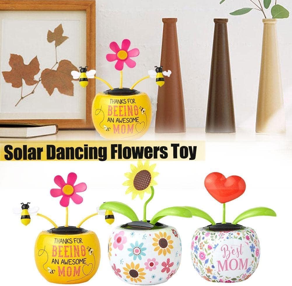 Sunflower Solar Dancing Solar Solar Dancing Flower,Solar Dancing Figurines, Solar Powered Swinging Animated Dancer Car Decoration for Car Dashboard Office Desk Dancer, Solar Power Kits