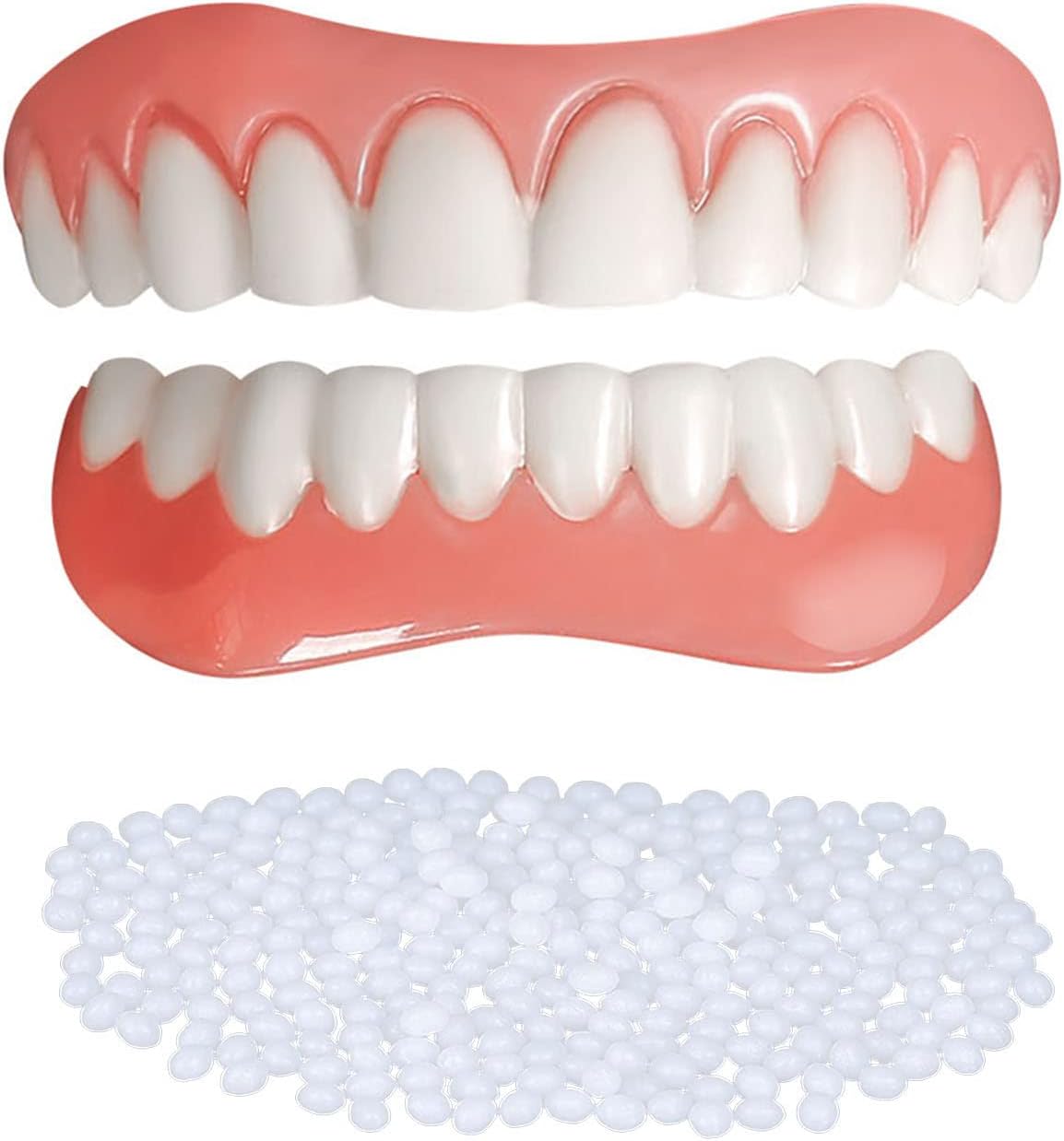 Fake Teeth,Veneer Cosmetic Teeth,Dentures for Upper and Lower Jaw,Natural Shade,Comfortable,Veneer Dentures for Women and Men,Fix Confident Smile : Beauty & Personal Care