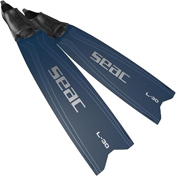 SEAC L-30 Freediving & Spearfishing Long Fins - High-Performance Technopolymer Blade, Comfortable Foot Pocket, 30 Angle Design