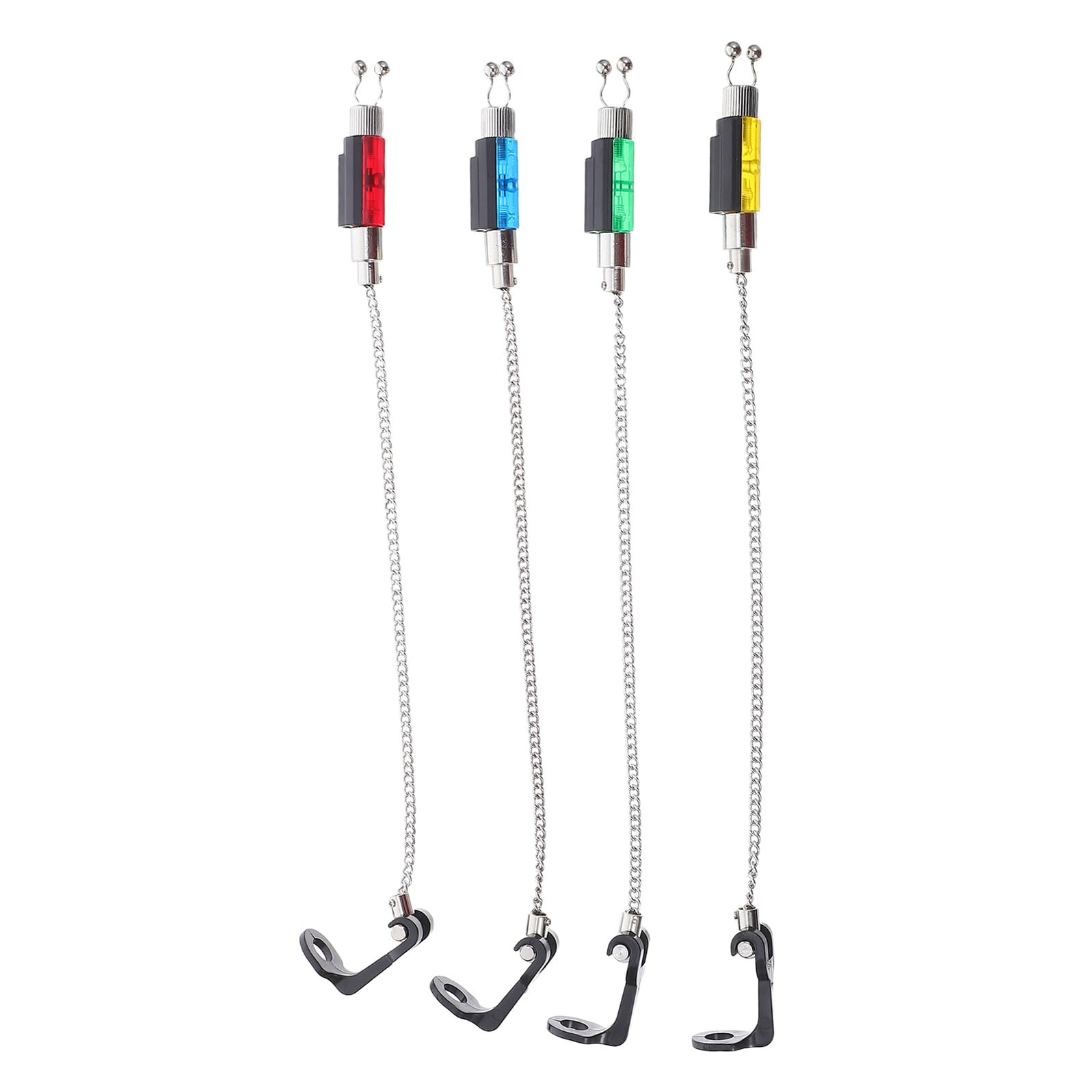 4 Pezzi Indicatori Allarme Pesca con Clip Swingers Sensibili Catena Flessibile Senza Luce per Carpe Metodo Silenzioso per Canne da Pesca in Fiume e Lago