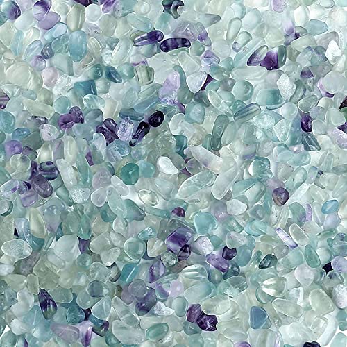 Memolome 460G Natural Fluorite Tumbled Chips Stone Crushed Crystal Quartz Pieces Irregular Shaped Natural Healing Stones For Good Energy Diy Home Decorative Stones Vases Plants Succulents Cactus 1Lb #TOP2