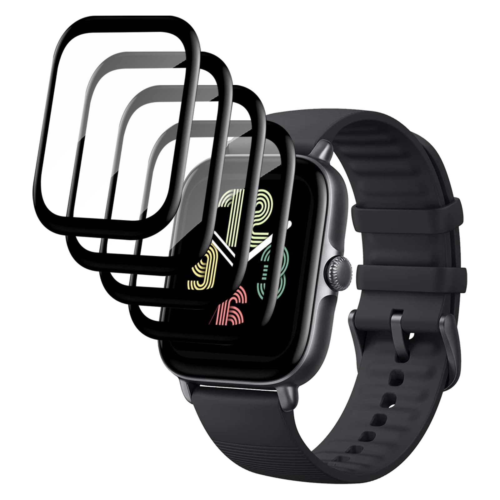 4 Stück Displayschutzfolie Für Amazfit GTS 3/GTS 4 – 3D Volle Abdeckung, 9H Härte, Anti-Kratzer