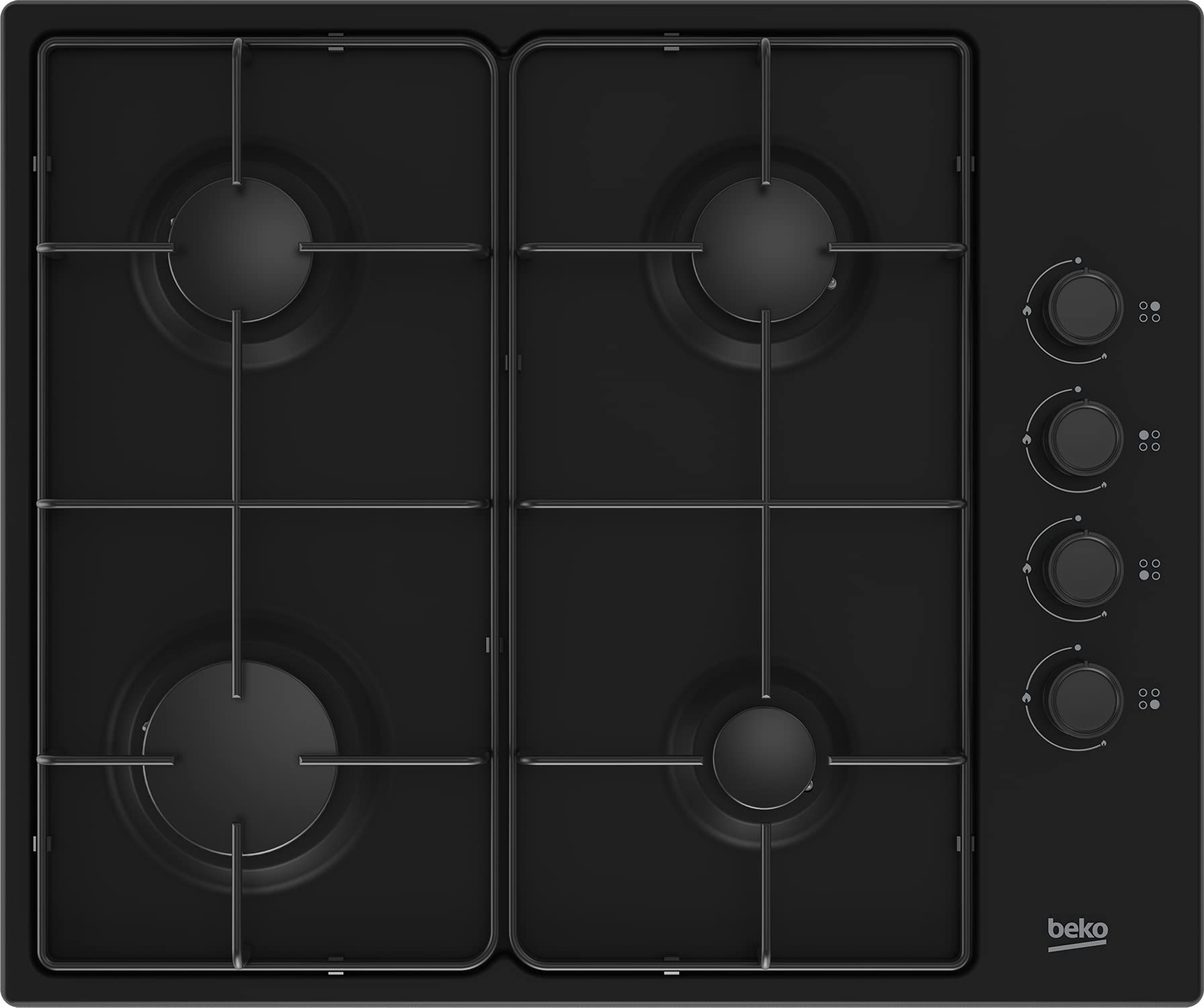 Table De Cuisson Gaz 61cm 4 Feux 7900w Noir - HIGG64123SB