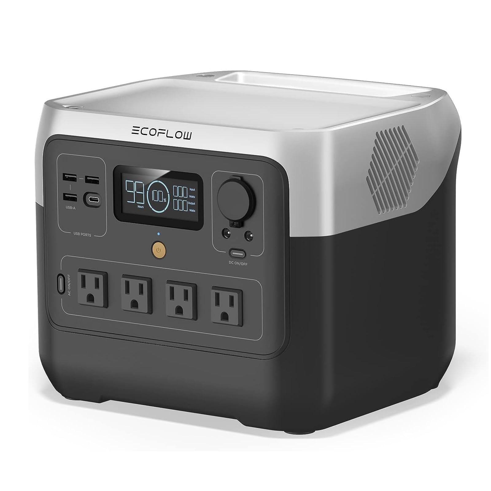 EF ECOFLOWPortable Power Station RIVER 2 Pro, 768Wh LiFePO4 Battery, 70 Min Fast Charging, 4X800W (X-Boost 1600W) AC Outlets, Solar Generator for Outdoor Camping/RVs/Home Use BlackClimatePartner certified