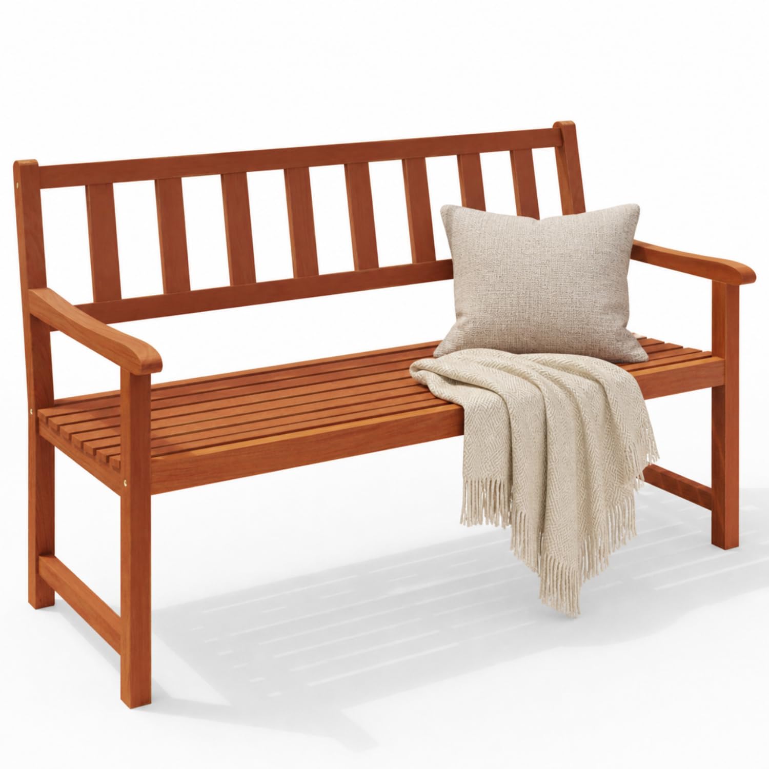 CASARIA® Kensington 2 Seater Wooden Garden Bench | FSC®-Certified Acacia Wood | 120x58x90cm | Outdoor Furniture | Armrests & Backrest | Patio Deck Balcony | Weather-Resistant | 320kg Capacity — image 1
