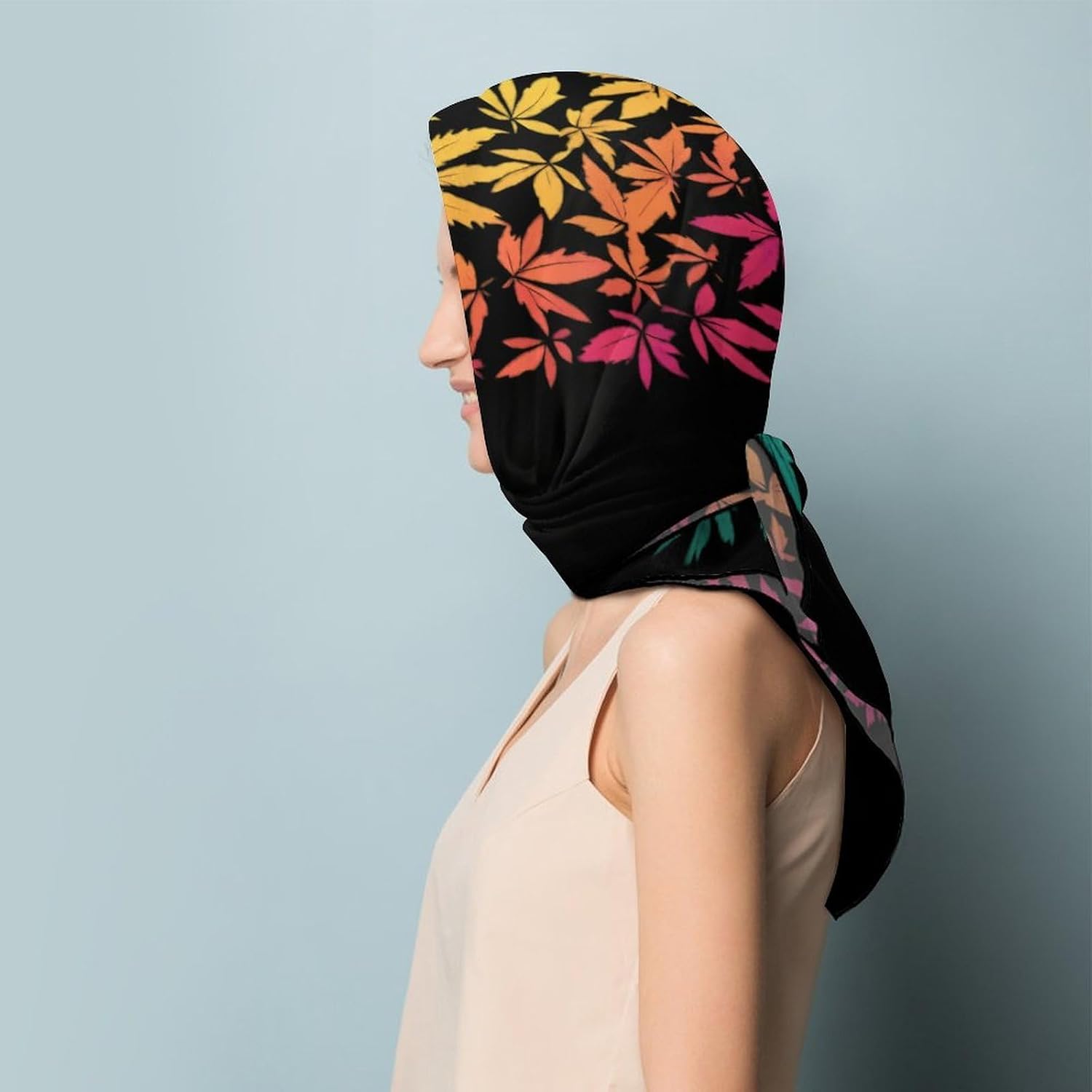 Rainbow Weed1 Heart Like Silk Bandanas Womens Head Scarf 27 Inch Hair Scarves Funny Printed