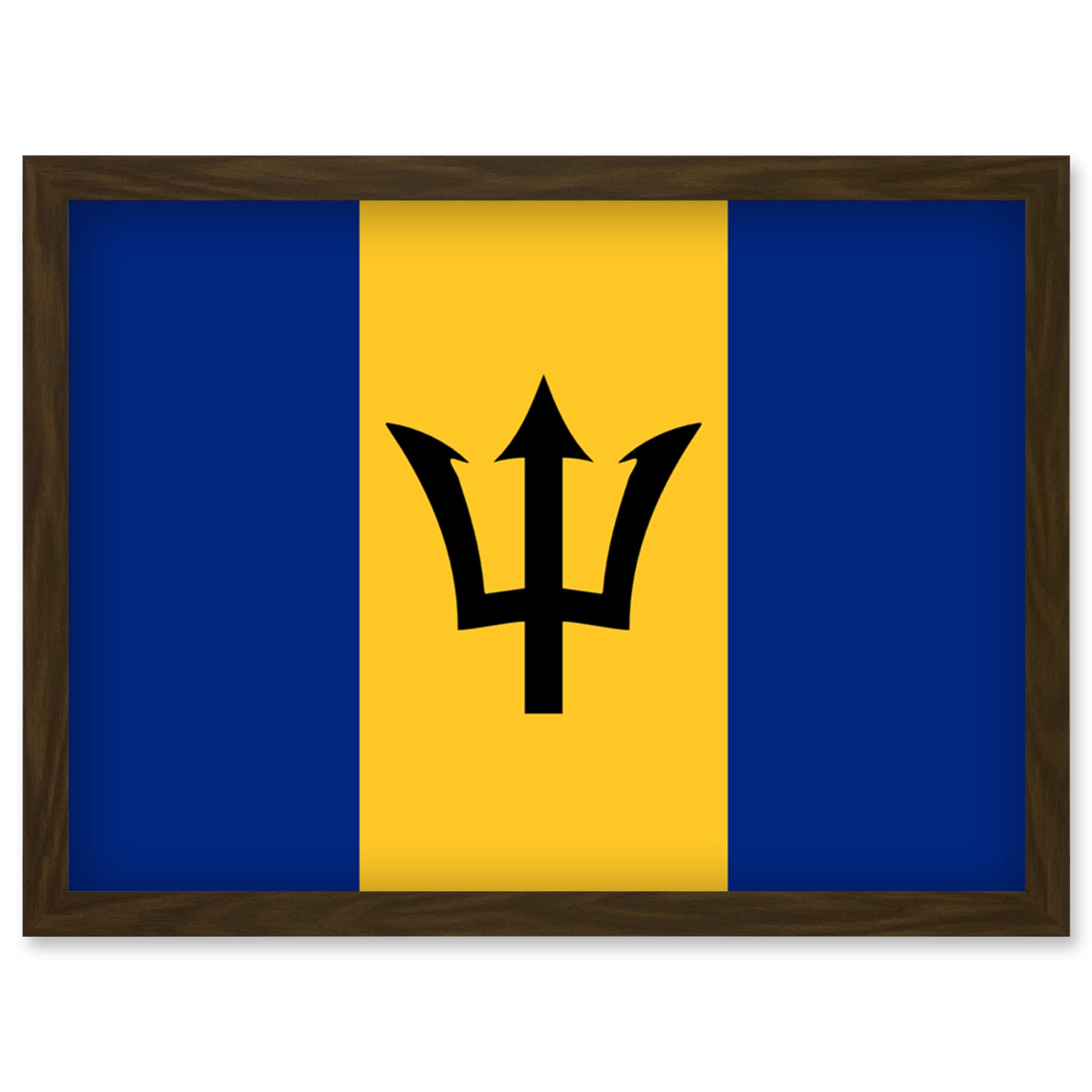 Artery8 Barbados National Flag Patriotic Vexillology World Flags Country Region Poster Artwork Framed Wall Art Print A4