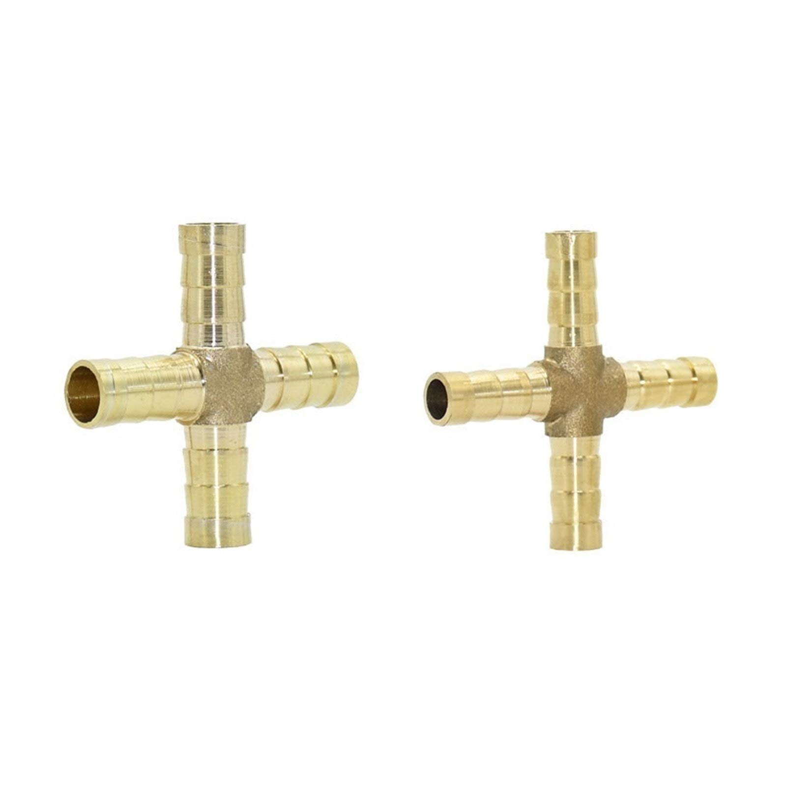 Xiaochen Adattatore per connettori da Giardino 10mm Croce in Ottone barbulto for Tubo Flessibile Rame Rame 8mm a 4 Vie Tubo del Tubo del Tubo a Spina di accoppiamento annaffiato Adattatore 50pcs