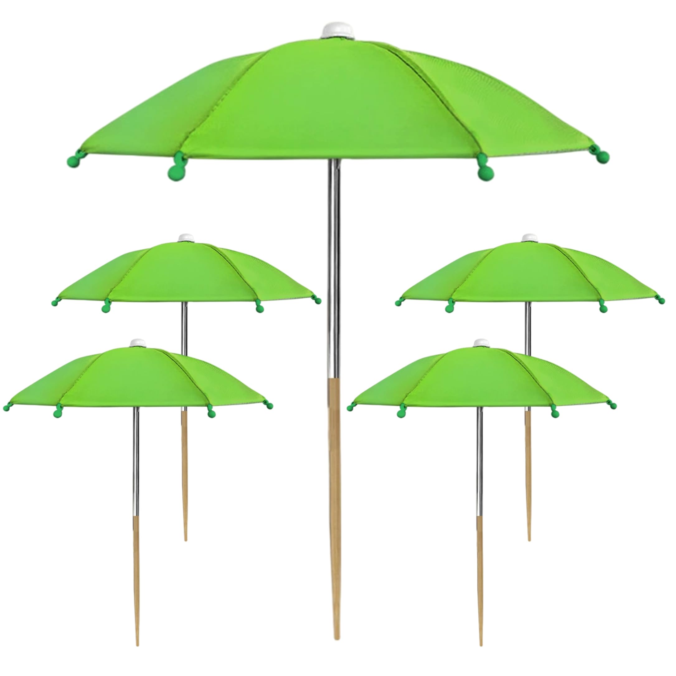 Aetherize Plant Umbrellas for Outdoor Plants, 5PCS Thickened Plant Shade Umbrella Sun Protection Mini Shade with Steel Frame & Bamboo Stake, Green umbrellas for outdoor plants
