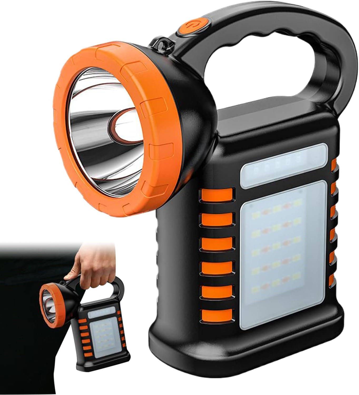 Solar Lantern,Portable USB Rechargeable Spotlight | LED Work Flashlight Camping Lantern | for Outdoor Indoor Home Fishing Backpacking Power Outages Construction